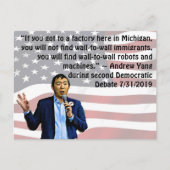 Andrew Yang uit het tweede democratische debat Briefkaart (Voorkant)