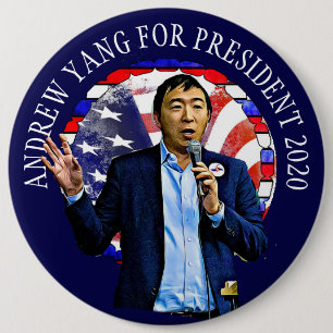 Andrew Yang voor de Amerikaanse verkiezingen van 2 Ronde Button 6,0 Cm