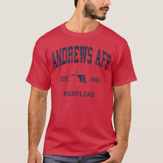 Andrews AFB Maryland MD Vintage Atletisch Navy Spo T-shirt