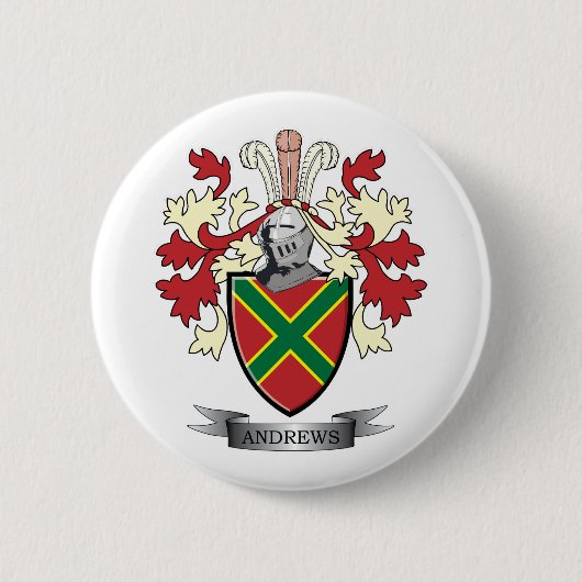 Andrews Family Crest Coat of Arms Ronde Button 5,7 Cm (Voorkant)