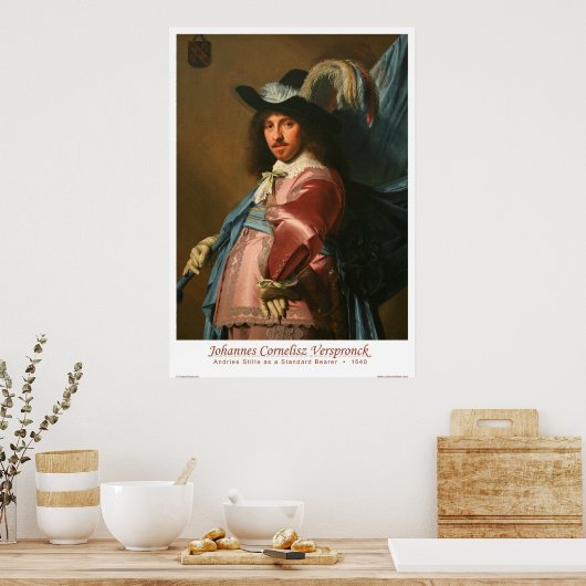 Andries Stilte als standaarddrager Poster (Keuken)