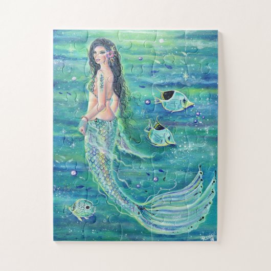 Andrina mermaid met de angelvispuzzel van Renee Legpuzzel (Verticaal)