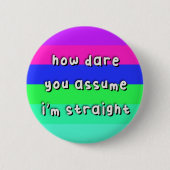 Androbiseksuele Pride - "Hoe denk je dat?" - LGBT Ronde Button 5,7 Cm (Voorkant)