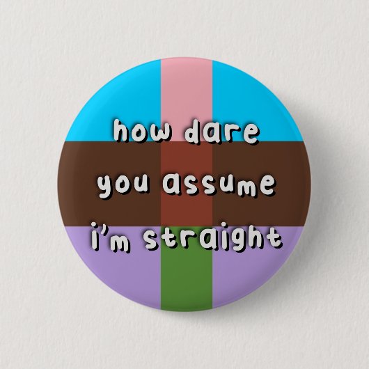 AndroFlexibele Pride - "Hoe denk je dat?" - LGBT Ronde Button 5,7 Cm (Voorkant)
