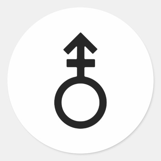 Androgyn geslachtssymbool ronde sticker (Voorkant)