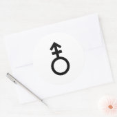 Androgyn geslachtssymbool ronde sticker (Envelop)