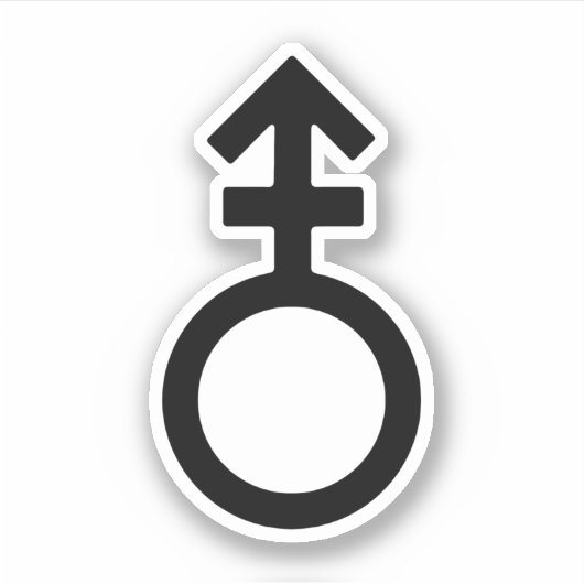 Androgyn geslachtssymbool sticker (Voorkant)