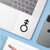 Androgyn geslachtssymbool sticker (Laptop met iPhone)