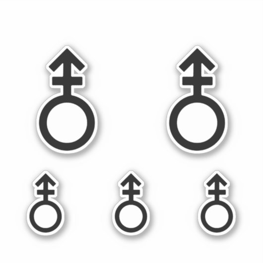 Androgyn geslachtssymbool sticker (Voorkant)
