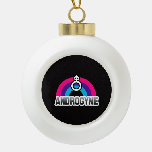 Androgyn trots keramische bal ornament (Voorkant)