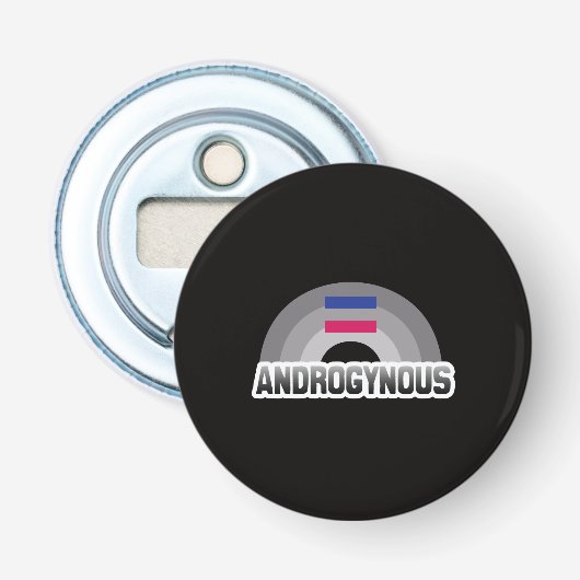 Androgyn trots zijn button flesopener (Voorkant)