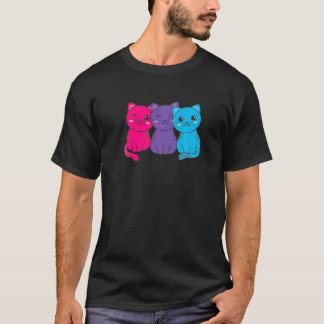 Androgyn Vlaggestapel Pride Lgbtq Katten Schattig  T-shirt