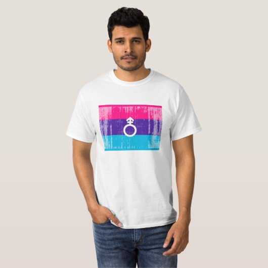 ANDROGYNE FLAG EN SYMBOOL T-SHIRT (Voorkant volledig)