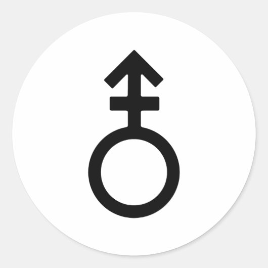 Androgyne Gender Symbol Ronde Sticker (Voorkant)