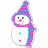 Androgyne Pride Snowman Sneeuwman Vlag Groen Sticker (Voorkant)