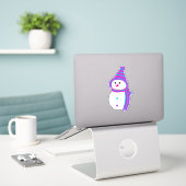 Androgyne Pride Snowman Sneeuwman Vlag Groen Sticker (Laptop op bureau)