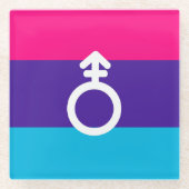 Androgyne trots glazen onderzetter (Voorkant)