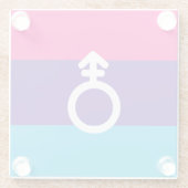 Androgyne trots glazen onderzetter (Achterkant)
