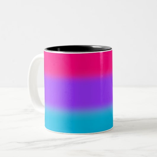 Androgynous Pride Gradient - Gift voor Androgynous Tweekleurige Koffiemok (Voorkant links)