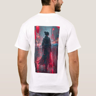 Androgynous Vrouw Samurai Anime Art T-shirt