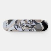 Androgyntische illustratie met Typografie Persoonlijk Skateboard (Horizontaal)
