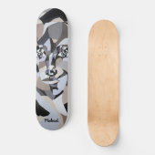 Androgyntische illustratie met Typografie Persoonlijk Skateboard (Voorkant)