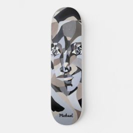 Androgyntische illustratie met Typografie Persoonlijk Skateboard