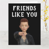 ANDROGYNUS KAARTEN VOOR VRIENDSCHAP MET KORT HARIG (Gele Bloem)