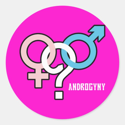 Androgyny Ronde Sticker (Voorkant)