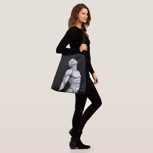 Android Anatomy: Cyborg Futuristic Crossbody Bag Tas (Op model)