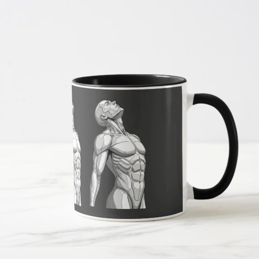 Android Anatomy: Cyborg Two-Tone Coffee Mug Mok (Rechts)