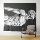 Android Anatomy: Cyborg Wall Tapestry Wandkleed (In Situ (horizontaal))