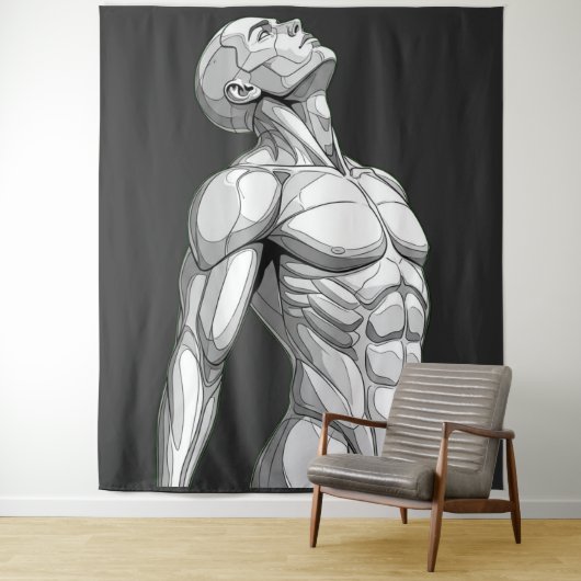 Android Anatomy: Cyborg Wall Tapestry Wandkleed (In situ)