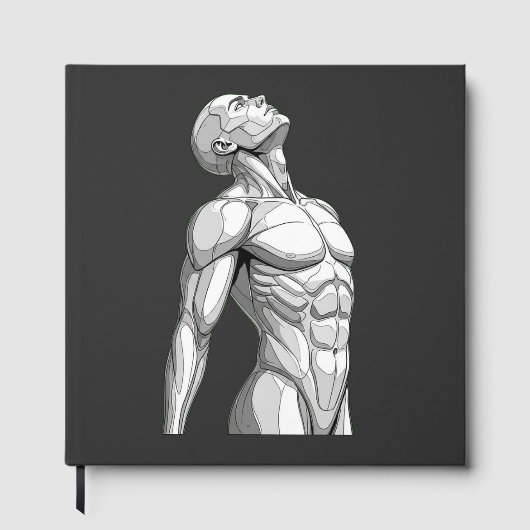 Android Anatomy: Futuristic Cyborg Foil Guestbook Gastenboek (Voorkant)
