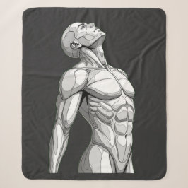 Android Anatomy: Futuristic Cyborg Sherpa Blanket Deken