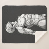 Android Anatomy: Futuristic Cyborg Sherpa Blanket Deken (Voorkant (horizontaal))