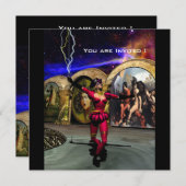 ANDROID BALLET, Black Red Blue Science Fiction Kaart (Voorkant / Achterkant)