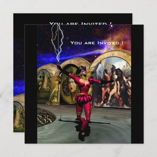 ANDROID BALLET, Black Red Blue Science Fiction Kaart (Voorkant / Achterkant)