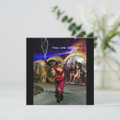 ANDROID BALLET, Black Red Blue Science Fiction Kaart (Staand voorkant)