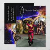 ANDROID BALLET, Black Red Blue Science Fiction Kaart (Voorkant / Achterkant)