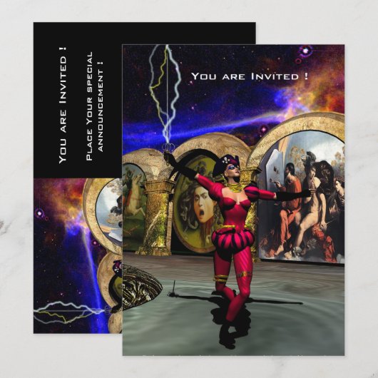 ANDROID BALLET, Black Red Blue Science Fiction Kaart (Voorkant / Achterkant)