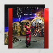 ANDROID BALLET, Red Fuchsia Blue Science Fiction Kaart (Voorkant / Achterkant)