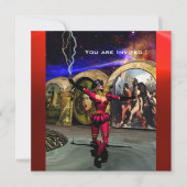 ANDROID BALLET, Red Fuchsia Blue Science Fiction Kaart (Voorkant)