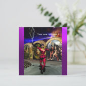 ANDROID BALLET, Red Paars Blue Science Fiction Kaart (Staand voorkant)