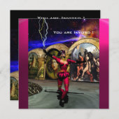 ANDROID BALLET, Red Pink Blue Science Fiction Kaart (Voorkant / Achterkant)