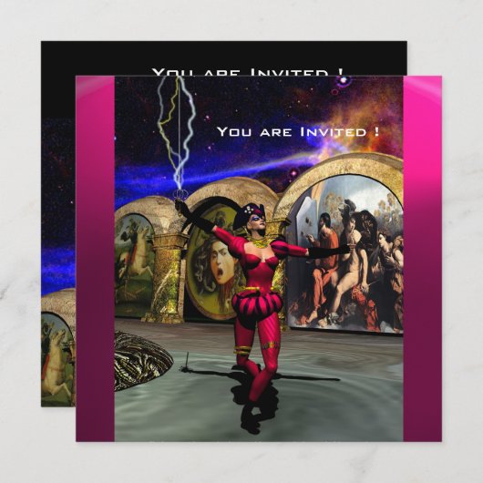 ANDROID BALLET, Red Pink Blue Science Fiction Kaart (Voorkant / Achterkant)