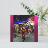 ANDROID BALLET, Red Pink Blue Science Fiction Kaart (Staand voorkant)