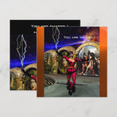 ANDROID BALLET, Rood Oranje Blau Sciencefiction Kaart (Voorkant / Achterkant)