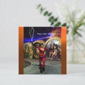 ANDROID BALLET, Rood Oranje Blau Sciencefiction Kaart (Staand voorkant)