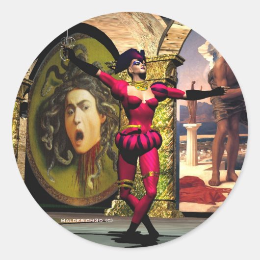 ANDROID BALLET, sciencefiction Ronde Sticker (Voorkant)